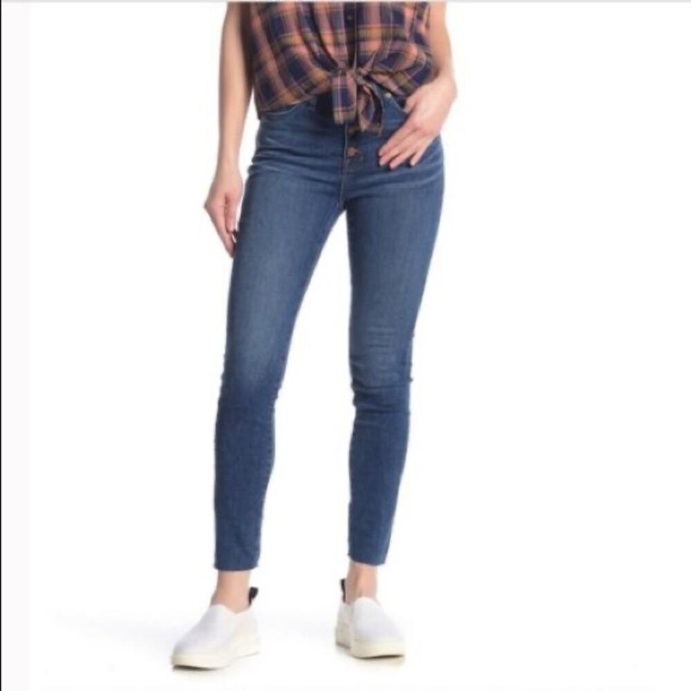 Madewell 9” Mid Rise Button Fly Raw Hem Skinny Jeans Size 24